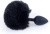 Boss Jewellery Silicon PLUG Bunny Tail Black - Анальна пробка з хвостом, 6,5х2,7 см (чорний)