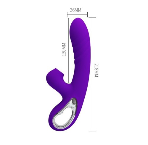 LyBaile Pretty Love Jersey Clitoral Massager - вибратор кролик с вакуумным стимулятором клитора, 21.8х3.6 см (фиолетовый)
