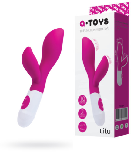 Toyfa A-Toys Lilu - Вибратор с клиторальным стимулятором, 19х3.5 см