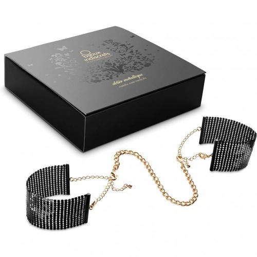 Bijoux Indiscrets Desir Metallique Handcuffs Black - металлические стильные браслеты, (черные)