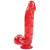 Doc Johnson Jelly Jewels Cock & Balls Red - фаллоимитатор,  17.8х3.6 см (красный)