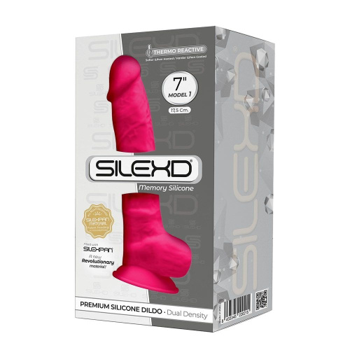 SilexD Johnny Model 1 size 7 in - Фаллоимитатор двухслойный, 17.5х3.8 см., (розовый) - sex-shop.ua