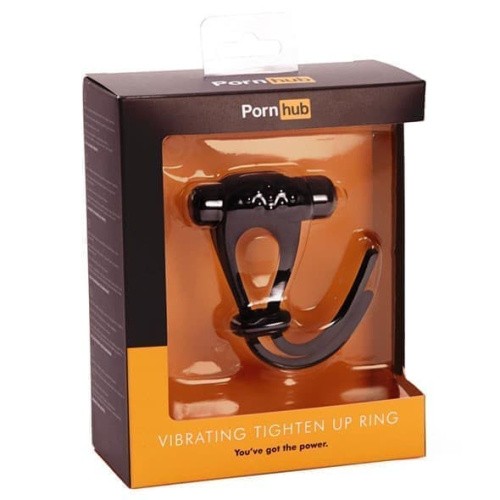 Pornhub Vibrating Tighten Up Ring - лассо с вибропулей, 13 см (черный) - sex-shop.ua