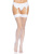 Leg Avenue Backseam Thigh Highs - Чулки в сетку со швом, OS (белые)