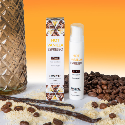 EXSENS Kissable Hot Vanilla Espresso - Стимулирующий гель для клитора или оральных ласк,15 мл - sex-shop.ua