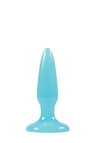 NS Novelties Firefly Pleasure Plug Mini - анальная пробка светящаяся в темноте, 8.1х1.7 см (голубая) - sex-shop.ua