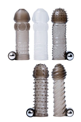 Evolved Vibrating Penis Sleeve Kit - Набор насадок на пенис с вибропулей, 12.7х3.8 см - sex-shop.ua