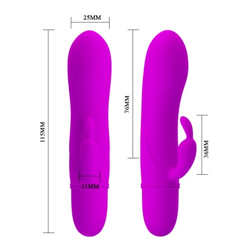 Pretty Love Caesar Vibrator - Маленький вибратор-кролик, 11.5х2.5 см (фиолетовый) - sex-shop.ua