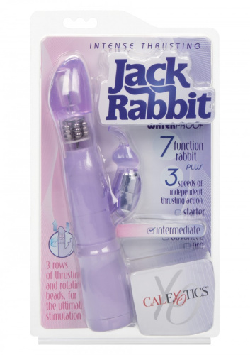 CalExotics Thrusting Orgasm Jack Rabbit - вибратор-кролик с вращением, 20х3.8 см