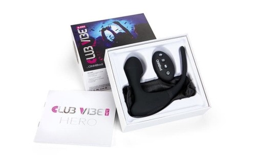 OhMiBod - Club Vibe 3.OH Hero анальный вибратор с дистанционным управлением, 7х3.2 см (чёрный) - sex-shop.ua