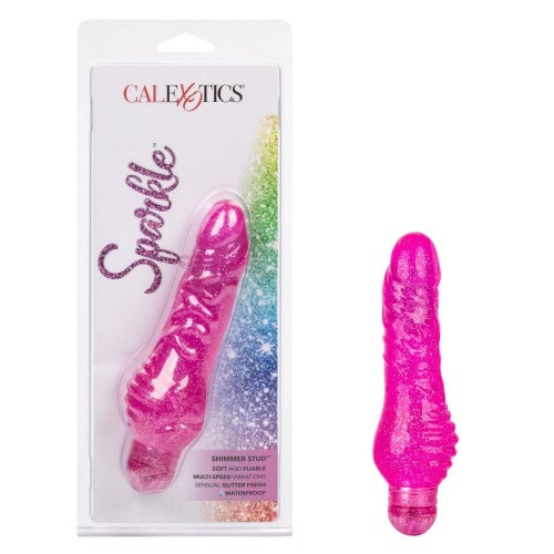 CalExotics Sparkle Shimmer Stud - вибромассажер, 14х4.5 см (розовый) - sex-shop.ua