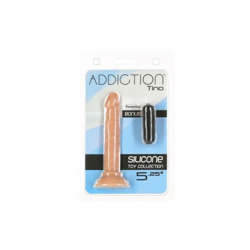 Addiction - Tino – 5.25” Silicone Dildo - Фаллоимитатор с вибропулей, 13.3х1.9 см - sex-shop.ua