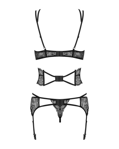 Obsessive Frivolla set - мереживний еротичний комплект білизни, L/XL (чорний) - купити в Україні | Секс шоп SEX-SHOP.ua