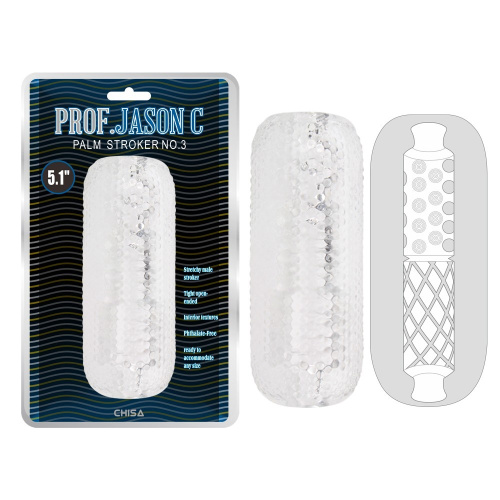 Chisa Prof.Jason C Palm Stroker No.3 Clear - Мастурбатор, 12,5 см (прозрачный) - sex-shop.ua