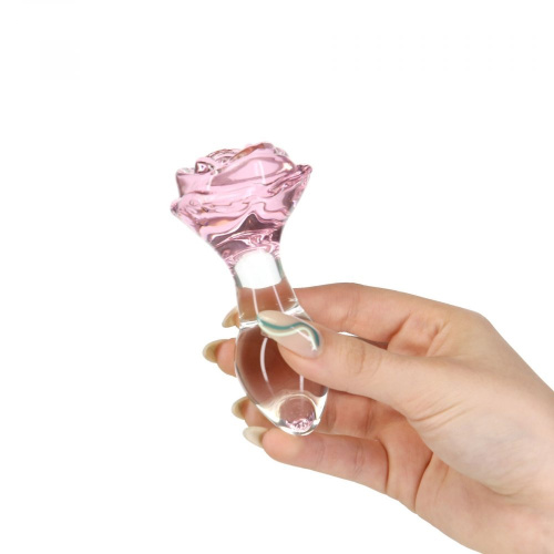 Pillow Talk - Rosy - Luxurious Glass Anal Plug - Стеклянная анальная пробка, 9.9х3.3 см - sex-shop.ua