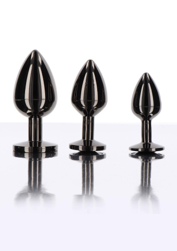 Taboom L Butt Plug With Diamond Jewel - Анальна пробка, 9.5х4,1 см (чорний)