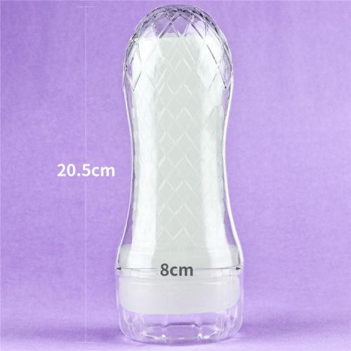 LoveToy Lumino Play Masturbator Crystal Ribbed - мастурбатор, светящийся в темноте, 20.5х8 см (прозрачный)