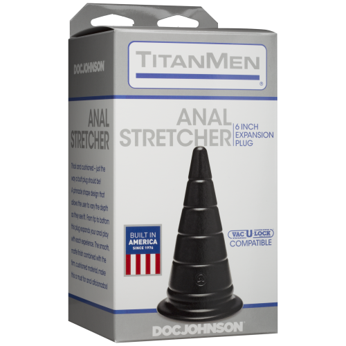 Doc Johnson TitanMen Anal Stretcher 6 Inch Plug - анальний тренажер, 15.2х6.6 см (чорний)