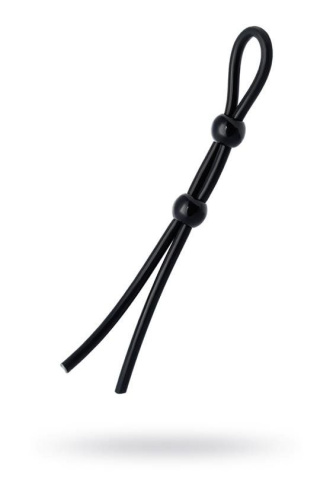 Toyfa Lasso 2 beads, silicone - Эрекционная петля, 19,5 cм (черный)
