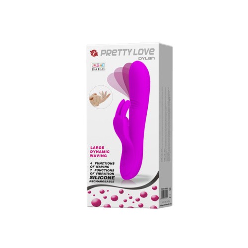 Pretty Love Dylan Vibrator Purple - вибратор кролик с функцией имитирующей стимуляцию пальчиком, 21х3.5 см (фиолетовый) - sex-shop.ua