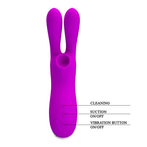 Pretty Love Ralap Vibrator + Suction Purple - Симулятор орального секса для женщин, 16.2х3.7 см (фиолетовый)