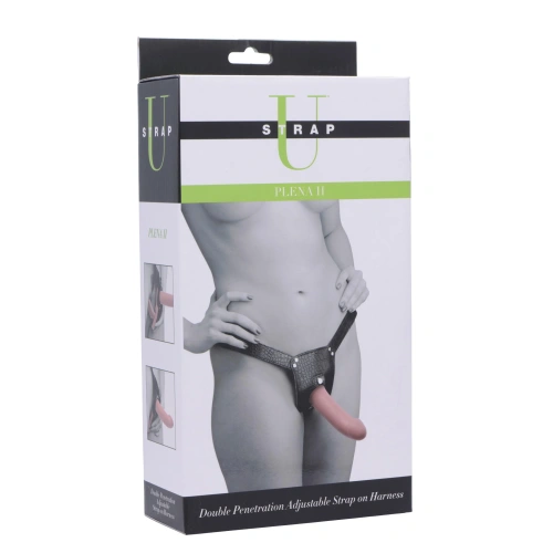 Двойной страпон Strap U Plena II Double Penetration Adjustable Strap on, 17,8 см - sex-shop.ua