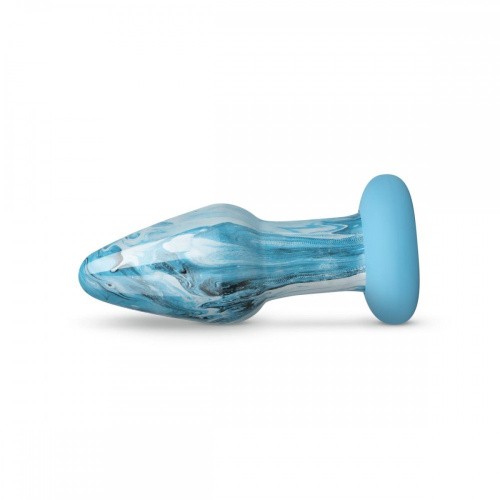 Gildo - Ocean Curl Glass Butt plug - Стеклянная анальная пробка, 11,1х5 см (голубой) - sex-shop.ua