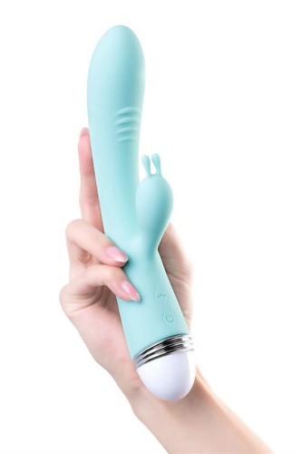 Toyfa Flovetta Iris - Ніжний вібратор із кліторальним стимулятором, 22х3.4 см (м'ятний) - купити в Україні | Секс шоп SEX-SHOP.ua
