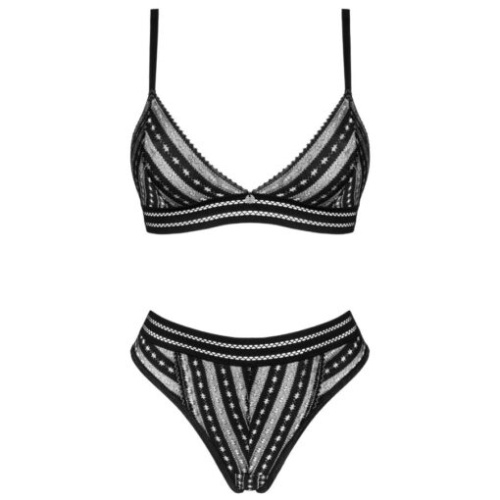 Obsessive Natilya 2-pcs set - Сексуальный комлект белья: бюстгальтер и трусики, XS/S (чёрный)