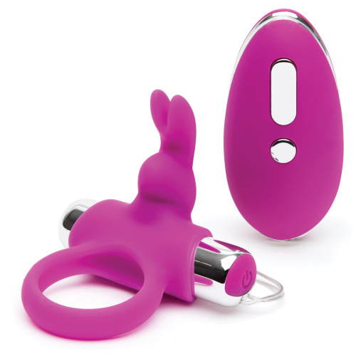 Happy Rabbit Remote Control Cock Ring - эрекционное виброкольцо с дистанционным пультом, 3.2 см (фиолетовый) - sex-shop.ua