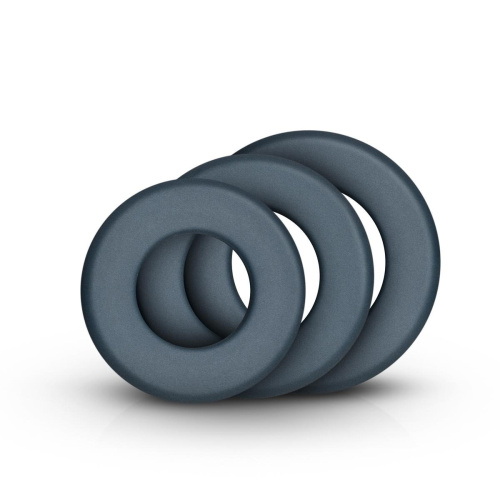 Boners 3-Piece Hefty Cock Ring Set - Набір ерекційних кілець, 3 шт (сірий) - купити в Україні | Секс шоп SEX-SHOP.ua