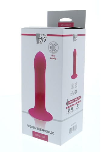 Solid Love Premium Silicone Dildo 7 - Фаллоимитатор термоактивный, 16,5 см (розовый) 