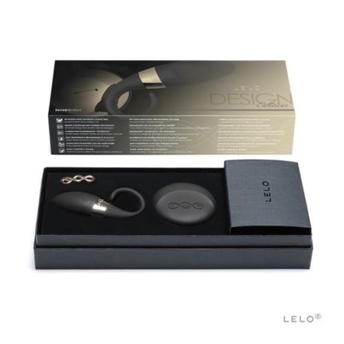 Lelo Oden 2 Design Edition - эрекционное виброкольцо + стимулятор клитора, 6х2 см (черный) - sex-shop.ua