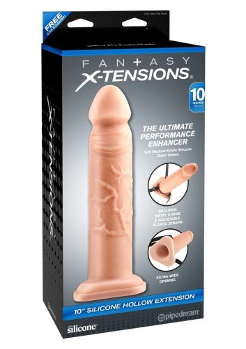 Silicone Hollow Extension - Насадка-подовжувач для пеніса, 24х6 см (тілесний) - купити в Україні | Секс шоп SEX-SHOP.ua