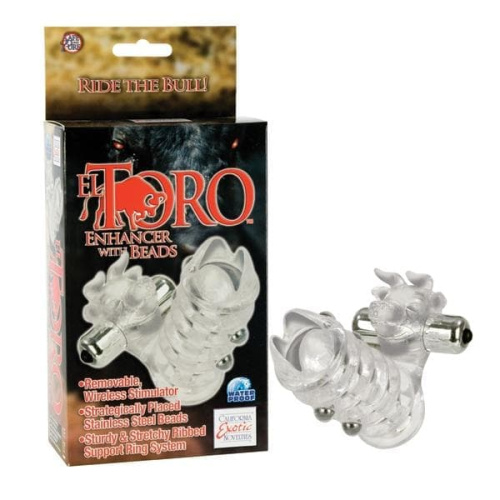 CalExotics Toro - насадка с вибрацией, 9.5х3 см (прозрачный)