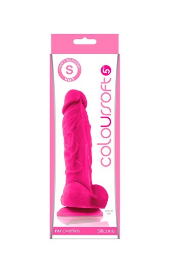 Кольоровий фалоімітатор на присоску Coloursoft Soft Dildo, 13х4 см (рожевий)