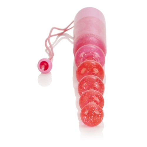 CalExotics Vibrating Pleasure Beads - анальная елочка с вибрацией, 11х2 см (розовый) - sex-shop.ua