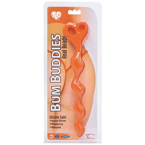 Topco Sales Bum Buddies Anal Beads - анальная цепочка, 22.5х3 см (оранжевый) - sex-shop.ua