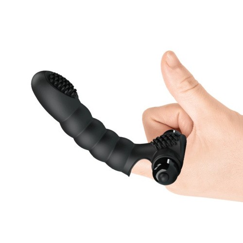 LyBaile Pretty Love Alexander Finger Vibrator Black - Вибронасадка на палец, 13х2.6 см (чёрный)