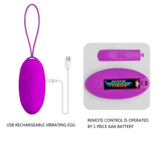 Pretty Love Jacqueline Egg Purple - Виброяйцо, 7.8 см (фиолетовый)