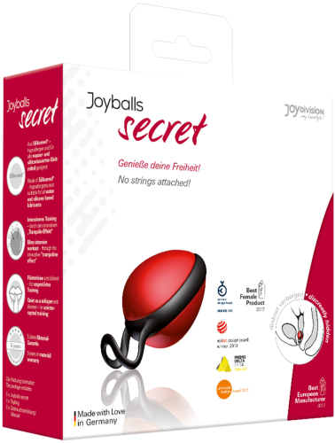 Joy Division Joyballs Secret - одиночна вагінальна кулька, 6х3.7 см (червона)
