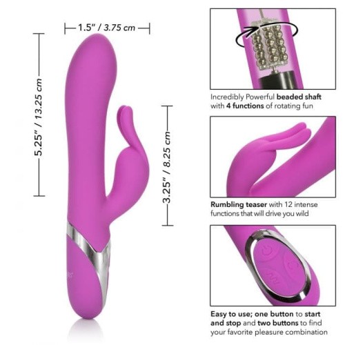 California Exotic Novelties Enchanted Bunny - силиконовый вибратор-кролик, 13.3х3.8 см