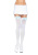 Leg Avenue Nylon Thigh Highs With Bow-панчохи з бантиком (білий з блакитним) - купити в Україні | Секс шоп SEX-SHOP.ua
