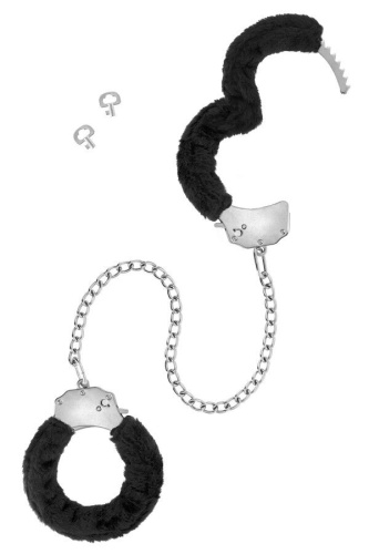 Фіксатори для ніг Fetish Tentation Enjoy Pain Adjustable Metal And Fur Ankle Cuffs - купити в Україні | Секс шоп SEX-SHOP.ua