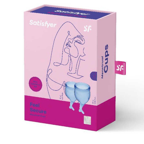Satisfyer Feel Secure-набір менструальних чаш, 15 мл і 20 мл (Синій)