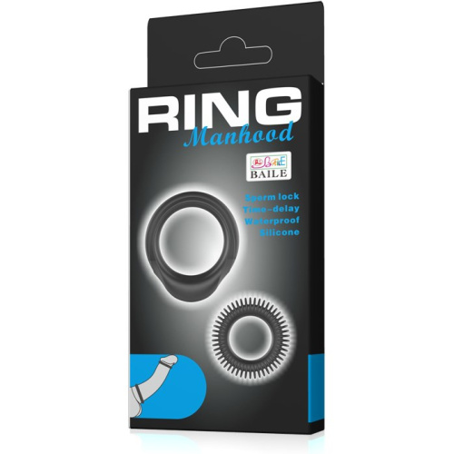 LyBaile Ring Manhood Black - Набір ерекційних кілець, 2 шт - купити в Україні | Секс шоп SEX-SHOP.ua