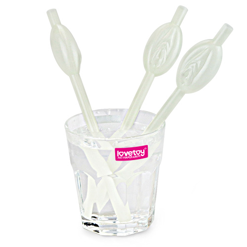 LoveToy Glow in the Dark Pussy Straws - Трубочки для напитков, 9 шт