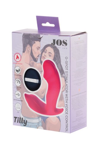 JOS Tilly - Стимулятор точки G с подвижной головкой, нагревом и голосовым управлением, 11х3.1 см