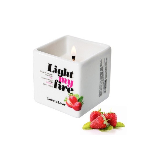 Love To Love Light My Strawberry - Массажная свеча с ароматом клубники, 80 мл