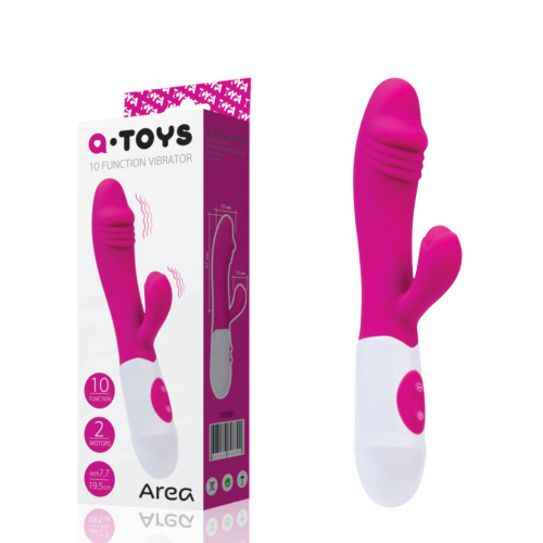 Toyfa A-Toys Area - Вибратор с клиторальным отростком, 19.5х3 см (розовый)